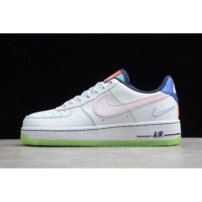 Nike Air Force 1 Low Beyaz / Mavi Kaykay Ayakkabı Türkiye - 25KIPNAM